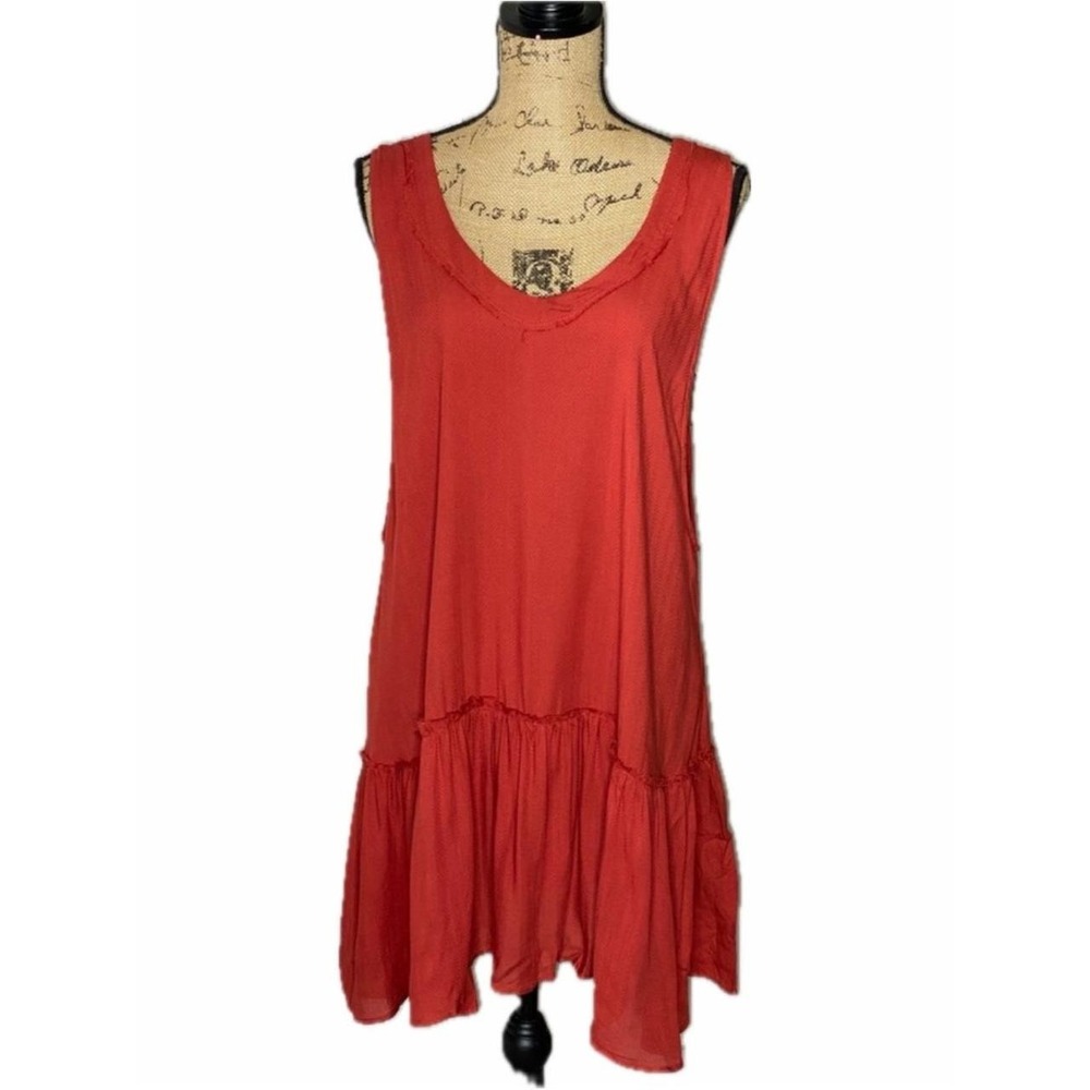 MARONIE- Orange Rayon Tunic Tank Top/Dress Women's Size Large